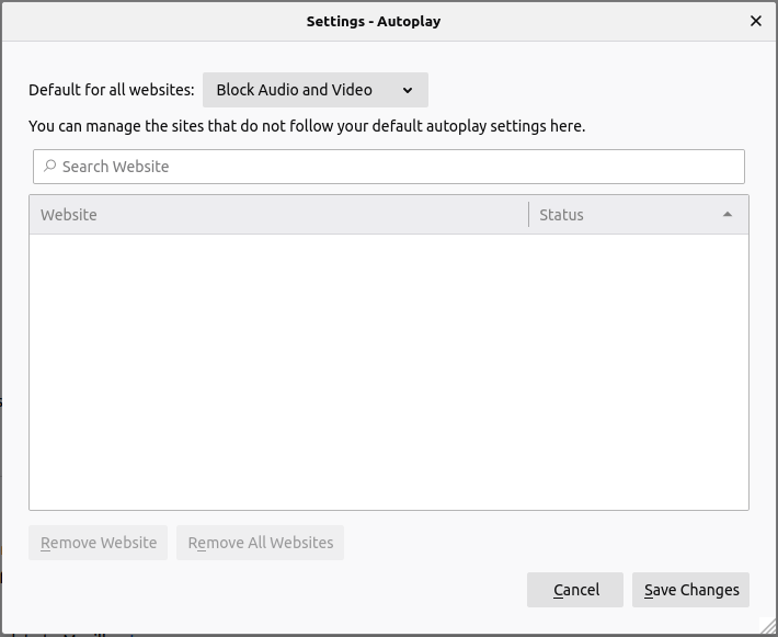 Firefox Autoplay setting