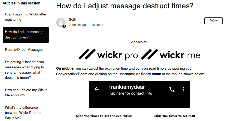 wickr me instructions