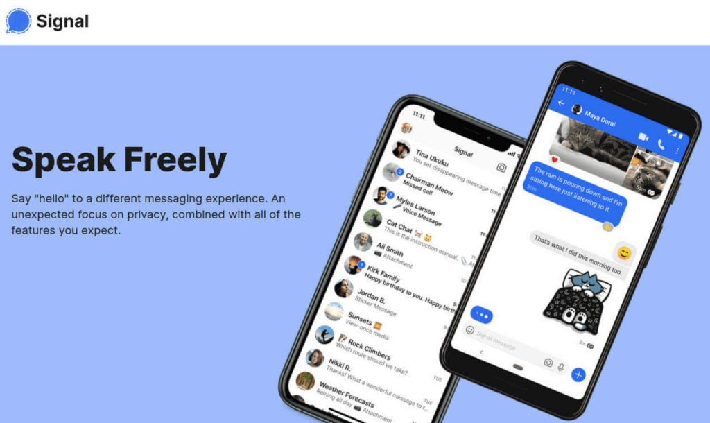 Signal Messenger App Home Page