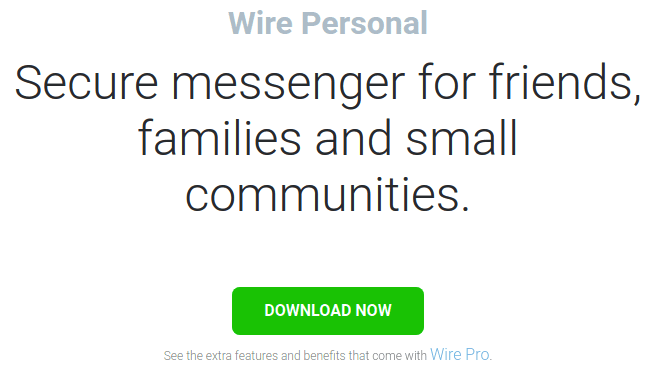 wire personal messaging app