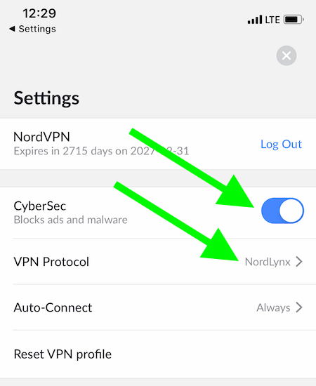 VPN security NordLynx iPhone