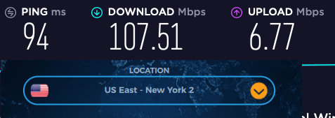 Δοκιμές ταχύτητας VPN.ac NY