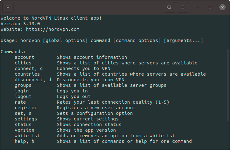 VPN Linux terminal