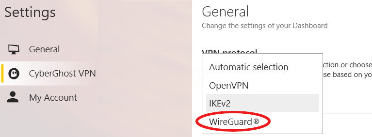 cyberghost wireguard activation