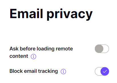 protonmail email privacy settings