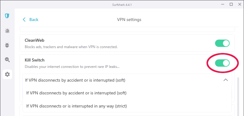 surfshark kill switch