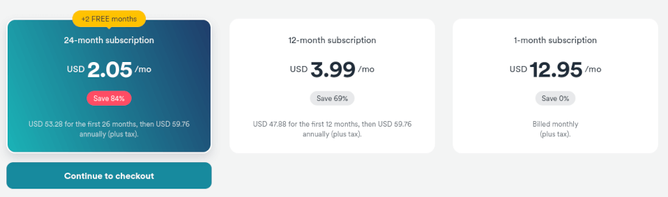 Surfshark VPN discount pricing